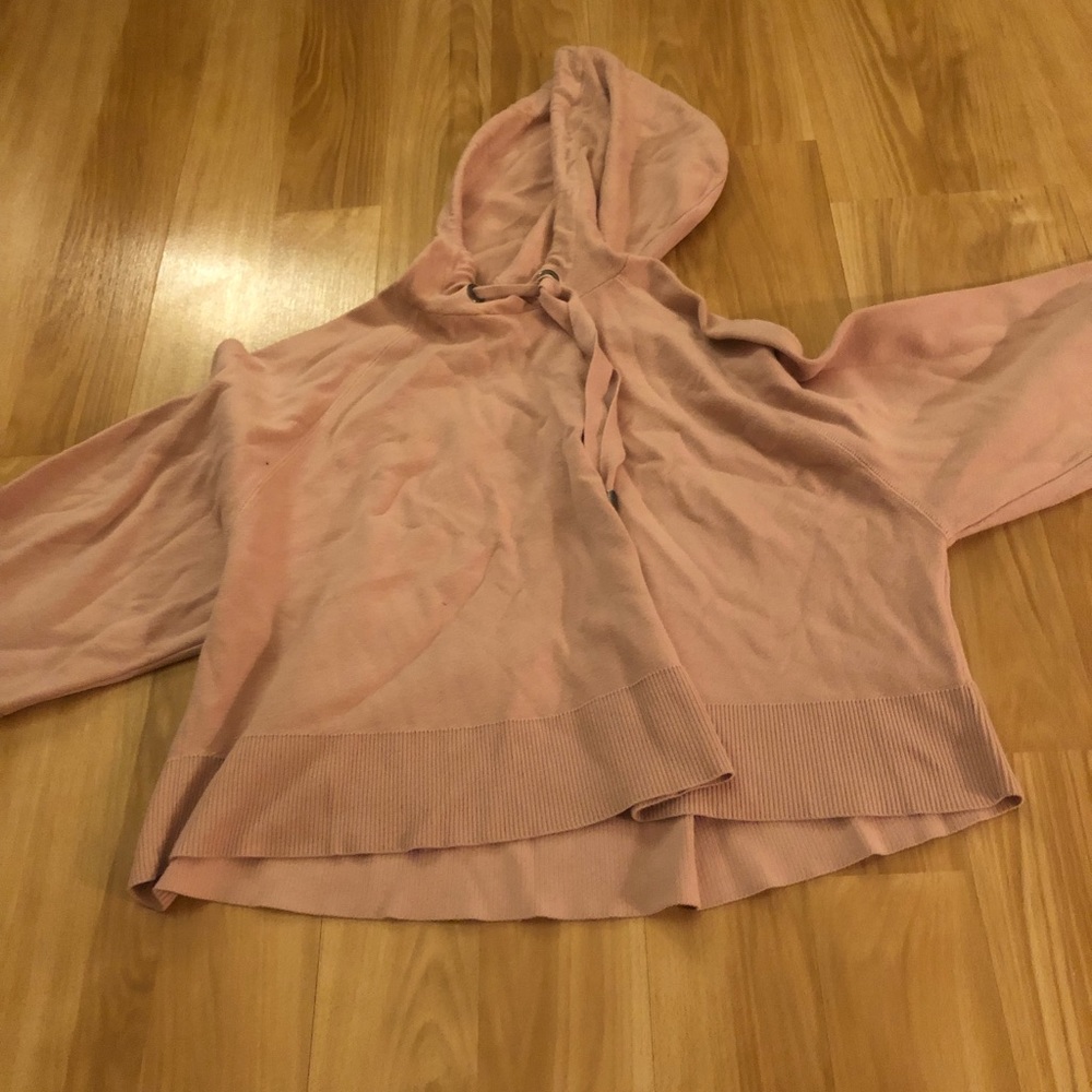 Pink crop hoodie long string